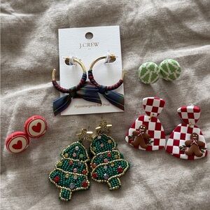 5 pairs Christmas Earrings